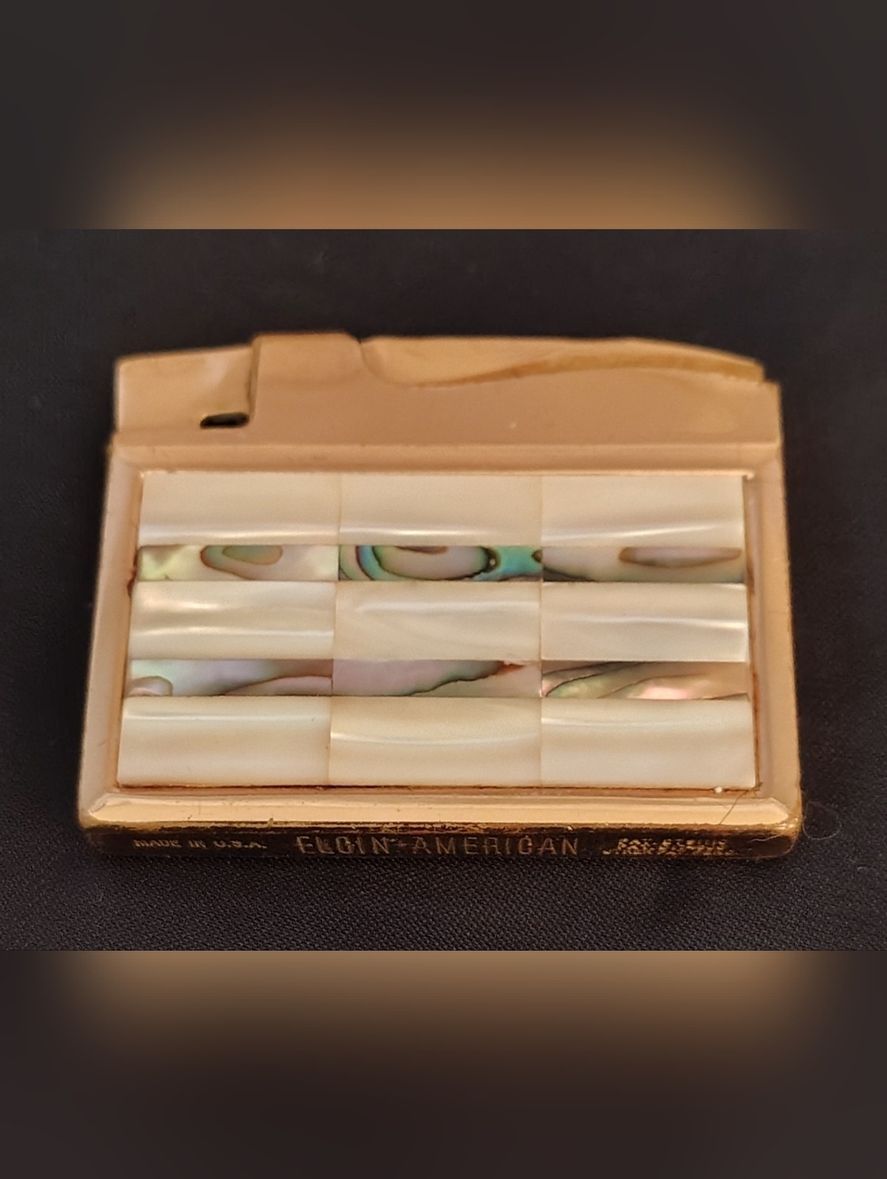 Elgin American Abalone & Gold Vintage Lighter